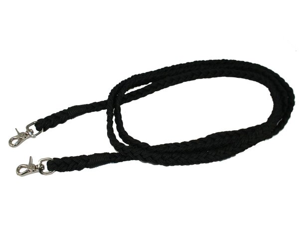 CG HEUNETZE reins braided rope black-english 2.8 m