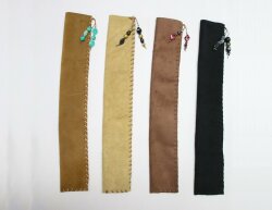 Protective Cover for Hoof Plane or Hoof Rasp Suede with Beautiful Beads Brown Standard Colourful Beads