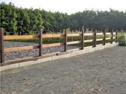 HANIT round post with stable reinforcement made of recycled plastic 2m L 80cm thick brown