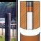 HANIT round post with stable reinforcement made of recycled plastic 2m L 80cm thick brown