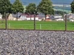 HANIT round post with stable reinforcement made of recycled plastic 2m L 80cm thick grey