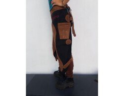 CG HEUNETZE Leather Apron Cordura with Leather Trim, Padded Short Brown
