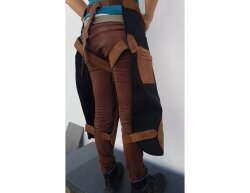 CG HEUNETZE Leather Apron Cordura with Leather Trim, Padded Short Brown