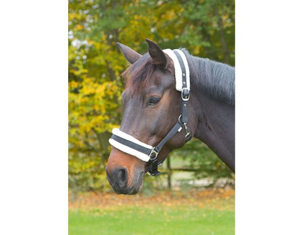 KERBL Halter Flauschi with woven fur size 2 Thoroughbred black