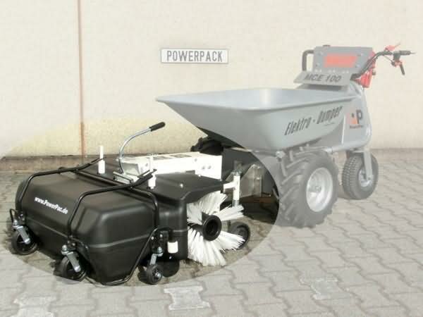 POWERPAC Sweeping Broom 85cm with E-Motor and Collecting Bin for Multi-Dumper MCE400