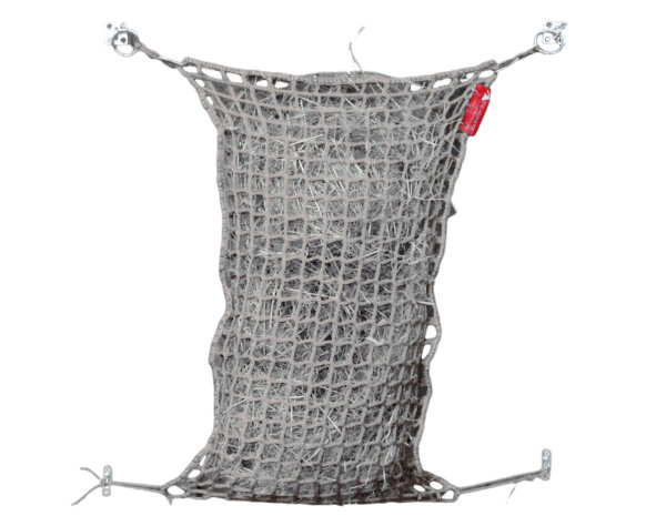 Hay net "XS" 0,50m x 1,00m for hanger or trail ride - capacity approx. 5 kg-45 mm-beige