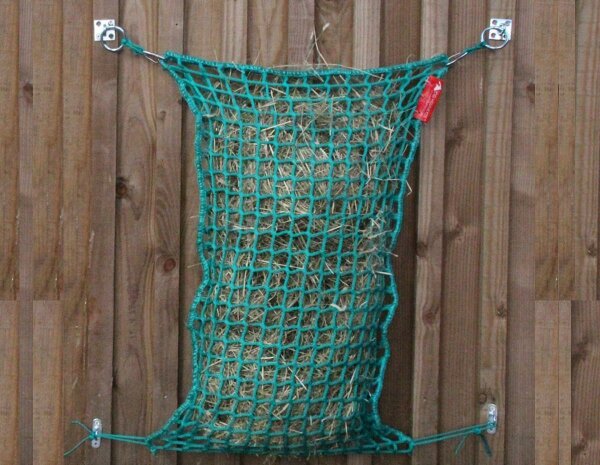 Hay net "XS" 0,50m x 1,00m for hanger or trail ride - filling capacity approx. 5 kg-60 mm Green