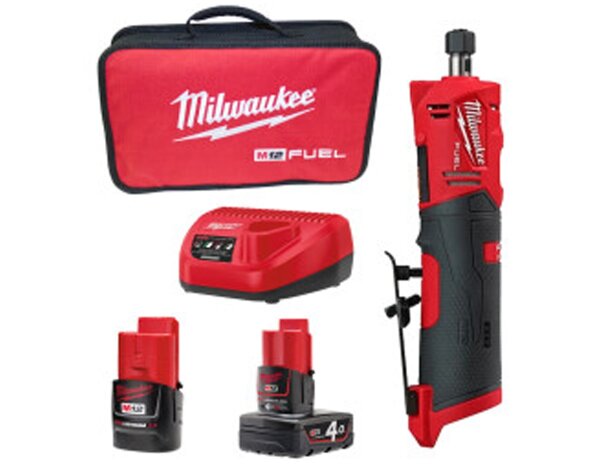 Battery straight grinder Milwaukee incl. 2 batteries + charger