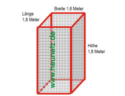 CG HEUNETZE 2.85m x 0.50m x height 1.25m 45mm MW box ball net green single piece